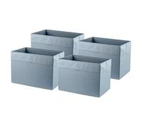 Drona Lot de 4 boîtes de rangement rectangulaires en tissu Bleu clair 25 x 35 x 25 cm