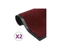 Droogloopmatten 2 st rechthoekig getuft 120x180 cm rood3051619
