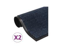 vidaXL Droogloopmatten 2 st rechthoekig getuft 60x90 cm blauw3051608 Bleu G