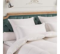 DROUAULT - Oreiller Luxury 50x70 cm - Soutien Moelleux (Ventre et Dos) - 80% Duvet d'oie et de Canard Naturel - Confort hôtellerie - Enveloppe 100% Percale de Coton - Lavable 40°C