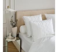 DROUAULT - Oreiller Normann Moelleux 55x55 cm - Ultra-Doux - 100% Fibre Polyester - Percale 100% Coton Matelassée - Confort Enveloppant et Sensation Duvet - Lavable à 40°C