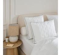 DROUAULT - Oreiller Seguoia Moelleux 55x55 cm - Ultra-Doux - 100% Fibre Polyester - 100% Coton Naturel Percale - Confort Enveloppant et Sensation Duvet - Lavable à 40°C