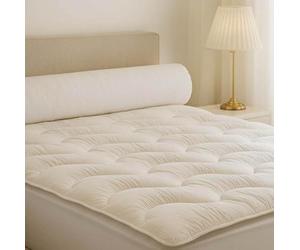 DROUAULT - Surmatelas - Ultra Respirant 90x190 cm | Fibre Creuse 700g/m² - Maintien supérieur - Enveloppe Coton & Tencel - Blanc - Finition Biais blanc - Lavable 40°C