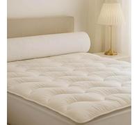 DROUAULT - Surmatelas Ultra Respirant Blanc 90x190 cm - Fibre Creuse Siliconée 700g/m² - Maintien supérieur - Enveloppe Coton & Tencel - Lavable 40°C - Finition Biais Blanc