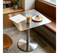 Drsyffsup Table à Manger carrée pour Petit-déjeuner, Grande Table de Bistro, de pub, de Jardin, en Acier Inoxydable, pour Salons de thé, Repas de Loisirs, Balcon, Hauteur 75cm 95cm 105cm(50x50x75cm)