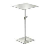 Drsyffsup Tables de Bar réglables en Hauteur, Petite Table carrée avec Base lestée, Table d'appoint Moderne argentée pour Petits espaces, Salon, à côté du canapé(Top 50cm)