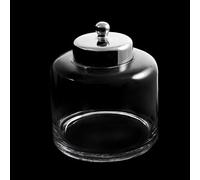 DRW Bonbonnière style pot en verre avec couvercle 20 x 16 cm