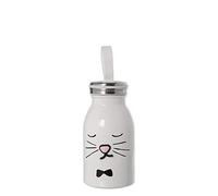 DRW Bouteille Isotherme en Acier Inoxydable 260 ML avec décor Chat Blanc 260 ML