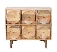 DRW Console Meuble d'entrée avec 6 tiroirs en Bois Naturel 99 x 40 x 88 cm, Medidas: 90x40x90 cm