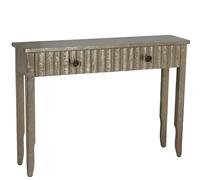 DRW Console Table d'entrée avec 2 tiroirs en Bois Champagne 110 x 28 x 78 cm