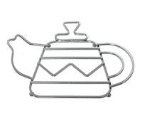 DRW Dessous de Plat en Forme de théière en métal chromé 27 x 19 x 2 cm