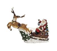 DRW Figurine de Père Noël en Fibre de Verre et LED de différentes Couleurs 135 x 34 x 106 cm