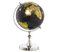 DRW Globe terrestre en aluminium en nickel et plusieurs couleurs 21 x 20 x 35 cm, ballon 20 cm, base 14,5 cm
