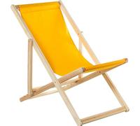 DRW Hamac Pliable en Bois avec 4 Positions avec Tissu Jaune 88,5 x 72 x 102,5 cm, Citronier, ESTANDAR