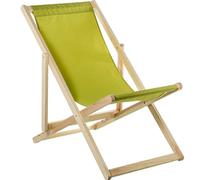 DRW Hamac Pliable en Bois avec 4 Positions avec Tissu Vert 88,5 x 72 x 102,5 cm, ESTANDAR