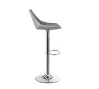 DRW Lot de 2 tabourets Hauts en Cuir synthétique et métal Gris et chromé