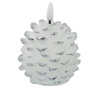 DRW Lot de 4 bougies LED en forme d'ananas avec interrupteur en argent 8 x 13 cm