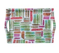 DRW Plateau rectangulaire avec poignées en mélamine avec Dessins 31 x 44 x 5,2 cm