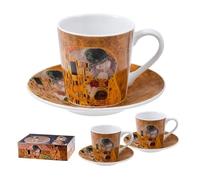 DRW Set 2 Tasses avec assiette Klimt 6 x 6 x 11 cm