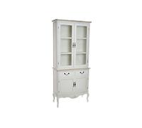 DRW Set de 2 vitrine avec 4 Portes et 2 tiroirs en Bois et Verre 8 x 40 x 200 cm, Blanc et Naturel