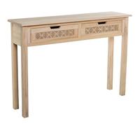 DRW Table Console d'entrée avec 2 tiroirs en Bois MDF Naturel 110 x 30 x 81 cm, 110x30x81 cm