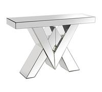 DRW Table d'entrée Moderne avec miroirs 120 x 36 x 80 cm, Hauteur. Pieds : 72 cm, Multicolore, estandar