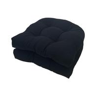 DRXRD Coussins de Chaise de Jardin 48 x 48 cm Lot de 2 Coussins d’Assise Extérieurs en U pour Fauteuils en Rotin, Tapis Épais pour Canapés d’Extérieur et d’Intérieur(Black,Waterproof(48x48))