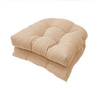 DRXRD Coussins de Chaise de Jardin 48 x 48 cm Lot de 2 Coussins d’Assise Extérieurs en U pour Fauteuils en Rotin, Tapis Épais pour Canapés d’Extérieur et d’Intérieur(Khaki,Waterproof(48x48))