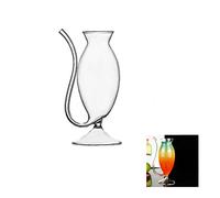 DRYEN Creative Vampire Lot de 4 verres à vin en verre transparent avec paille intégrée 250 ml