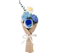 DRYFAL Bouquet de Fleurs au Crochet Fini Fait à la Main - Mélange de Fleurs tricotées à la Main - Rose Tournesol - Marguerite Artificielle pour Vase, décoration d'intérieur, Cadeau