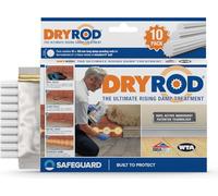 Dryrod - Traitement Contre les Remontées Capillaires - 10 Tiges Hydrofuges Ø12 mm - Barrière Chimique Anti Humidité Ascensionnelle - Certifié BBA - Protection 20 Ans