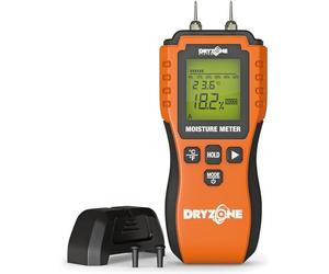 Dryzone Testeur d'Humidité LCD à Broches, Bois et Murs | Facile à utiliser, bois et maçonnerie, écran LCD rétroéclairé, diagnostic humidité, huit échelles bois, alertes sonores