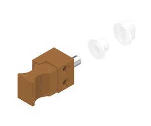 DS6220-097 Verrou de condamnation pour porte coulissante 14,5 mm laqué brun