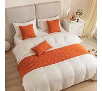 DSAoTeng Chemin de lit et housse de coussin assortie, double face, chemin de lit en jacquard, écharpes, décoration de la maison, linge de lit pour hôtel, drap de lit, chambre à coucher, couvre-lit