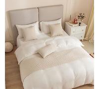 DSAoTeng Chemin de lit et housse de coussin assortie, réversible, chemin de lit en jacquard, écharpes, décoration de la maison, linge de lit pour hôtel, serviette, chambre à coucher, couvre-lit