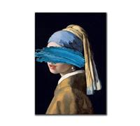dsdsgog Reproductions Célèbre Toile Art Peinture La Fille avec Une Perle Boucle D'oreille Affiche et Gravures Mur Photo pour Salon Décor 35x50cm Sans Cadre