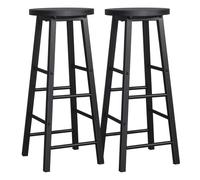 DSFVERVD Tabourets de Bar 2 tabourets de Bar Hauts en Bois pièces/Ensemble | Tabouret de comptoir de bistro, Structure en acier Stable, siège, café, chaise de salle à manger, décor(Black)