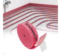 Dshunnc 12m Bande Peripherique pour Chape 5mm x 5cm Rose | Bande D'isolation des Bords, Isolation Thermique et Acoustique Évite les Déperditions, Convient à Types de Chauffage au Sol