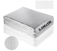 Dshunnc 5M Rouleau Isolant Thermique Aluminium Double Face 3mm x 60cm Reflecteur Radiateur Résistant à la chaleur et au Froid Aluminium Derrière Radiateur pour Portes Toits Camping-Cars et Murs