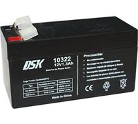 DSK Batterie AGM Plomb Étanche VRLA 12V 1,3Ah Rechargeable sans Entretien pour Alarmes, Sécurité, Jouets Électriques et UPS - Compatible bornes F1/F2