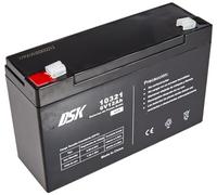 DSK Batterie AGM Plomb Étanche VRLA 6V 12Ah Rechargeable sans Entretien pour Alarmes, Sécurité, Jouets Électriques et UPS - Compatible bornes F1/F2