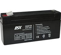 DSK Batterie AGM Plomb Étanche VRLA 6V 3,2Ah Rechargeable sans Entretien pour Alarmes, Sécurité, Jouets Électriques et UPS - Compatible bornes F1/F2