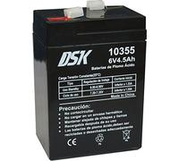DSK Batterie AGM Plomb Étanche VRLA 6V 4,5Ah Rechargeable sans Entretien pour Alarmes, Sécurité, Jouets Électriques et UPS - Compatible bornes F1/F2