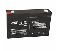 DSK Batterie AGM Plomb Étanche VRLA 6V 7Ah Rechargeable sans Entretien pour Alarmes, Sécurité, Jouets Électriques et UPS - Compatible bornes F1/F2