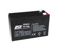 DSK Batterie AGM Plomb Étanche VRLA Haute Décharge 12V 9Ah Rechargeable sans Entretien pour UPS/Onduleur, Alarme et Sécurité - Compatible bornes F1/F2