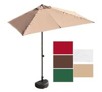 DSKJHI Demi Parasol Balcon Appartement avec Socle Pied, Parasol de Jardin Rectangulaire Réglable en Hauteur, Auvent Polyester Imperméable Rouge, Vert, Marron, Blanc, Kaki (Couleur : Kaki, Taille : S)