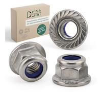 DSM - Écrous à bride M6 - Acier inox A2/V2A - Écrous frein DIN 6926 - Auto-bloquants à denture - Écrou hexagonal avec bride - Résistant à la corrosion - Lot de 100