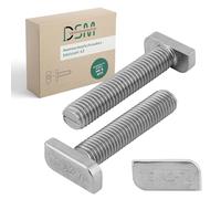 DSM - Lot de 10 vis à tête de marteau M8 x 20 mm - En acier inoxydable A2-70, résistant à la rouille - Type 28/15 - Pour rails de montage, photovoltaïque, modules solaires, supports PV, profilés en C