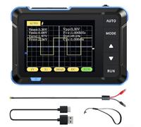 DSO152 Oscilloscope numérique portable 200 kHz 2,5 MS/s taux d'échantillonnage écran HD 2,8" fonction automatique ± 400 V mesure de tension avec câble Type-C pour analyse du signal et réparation Bleu