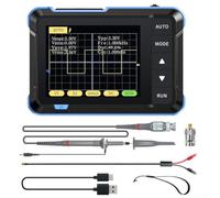 Dso152 Oscilloscope numérique portable avec écran HD de 7,1 cm, taux d'échantillonnage de 2,5 ms/s, bande passante de 200 kHz, mode automatique pour analyse analogique et numérique du signal en bleu